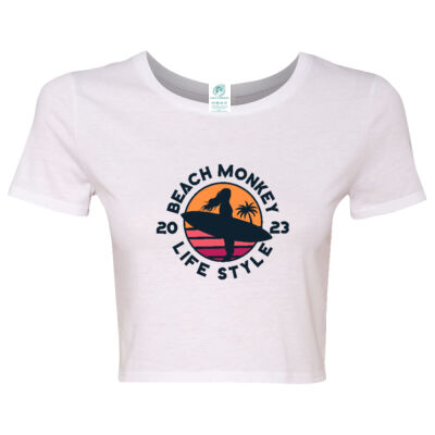 Leeward Women Crew Women Crop Beach Life Style Graphic Tee   Thumbnail