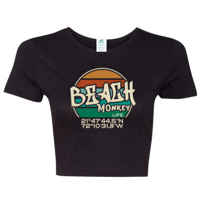 Horsestable Women Crew Women Crop Beach Life Style Graphic Tee   Thumbnail