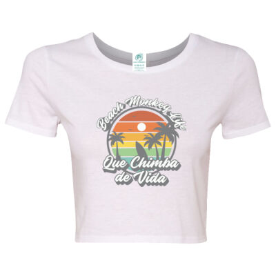 Sunset Women Crew Women Crop Beach Life Style Graphic Tee  Thumbnail