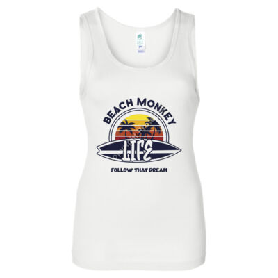 Ambergris Cay Women Graphic Crop Racerback Tank Thumbnail