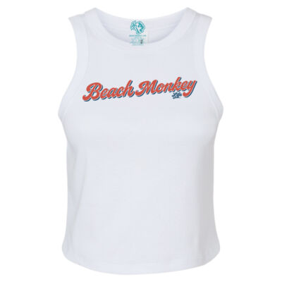 Spit Lagoon Crew Graphic Micro Rib Racer Tank Thumbnail