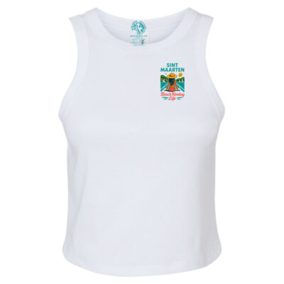 Sint Maarten Simpson Bay Crew Graphic Micro Rib Racer Tank Thumbnail