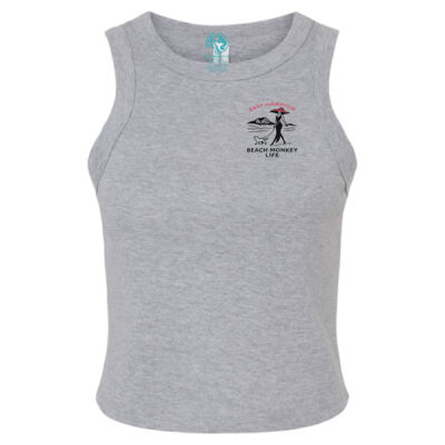 Main Beach Morning Crew Graphic Micro Rib Racer Tank Thumbnail