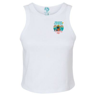 Grand Cayman Rum Point Crew Graphic Micro Rib Racer Tank Thumbnail