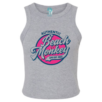 Beach Monkey Life Sapodilla26 Crew Graphic Micro Rib Racer Tank Thumbnail