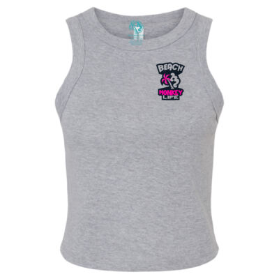 Beach Monkey Life MG24W Soak Up the Sun Crew Graphic Micro Rib Racer Tank Thumbnail