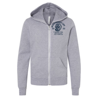 Main Beach East Hampton MG26N Youth Graphic Full Zipped Hoodie  Thumbnail