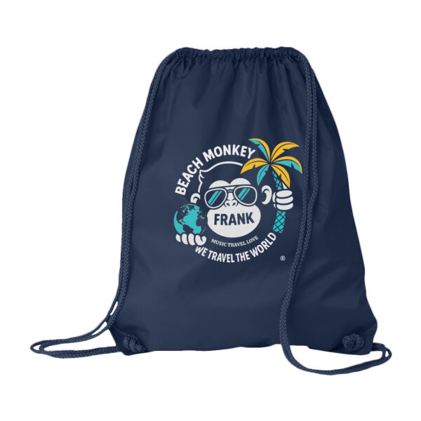 Music Travel Love We Travel The World Drawstring Beach Cinch Bag  Thumbnail