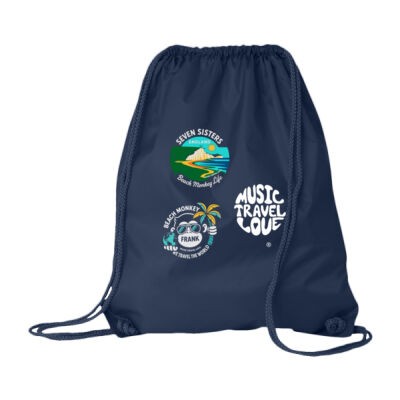 Music Travel Love We Travel The World Seven Sisters Drawstring Beach Cinch Bag  Thumbnail