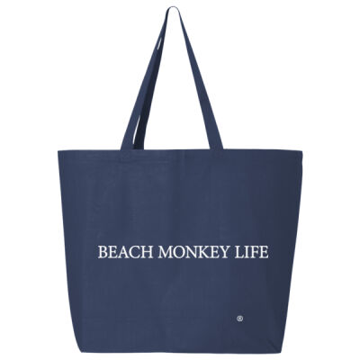 Beach Monkey Life Main Beach East Hampton 26N Canvas Tote   Thumbnail