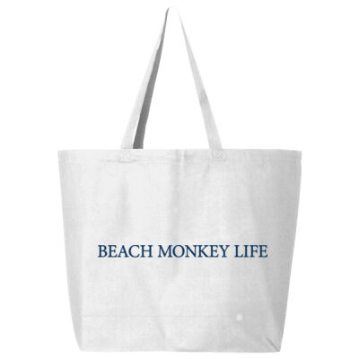 Beach Monkey Life Costal Cam Canvas Tote   2 2 Thumbnail