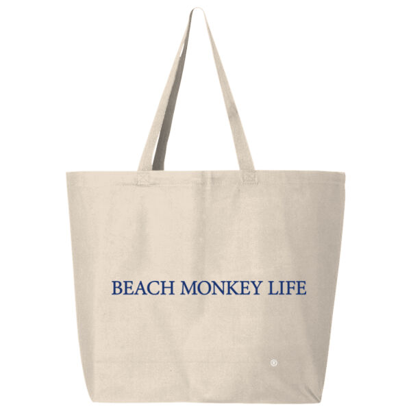 Beach Monkey Life Costal Cam Sea Turtle Canvas Tote    Thumbnail