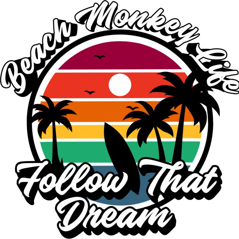 Beach Monkey Life Sunset Follow that Dream Logo Thumbnail