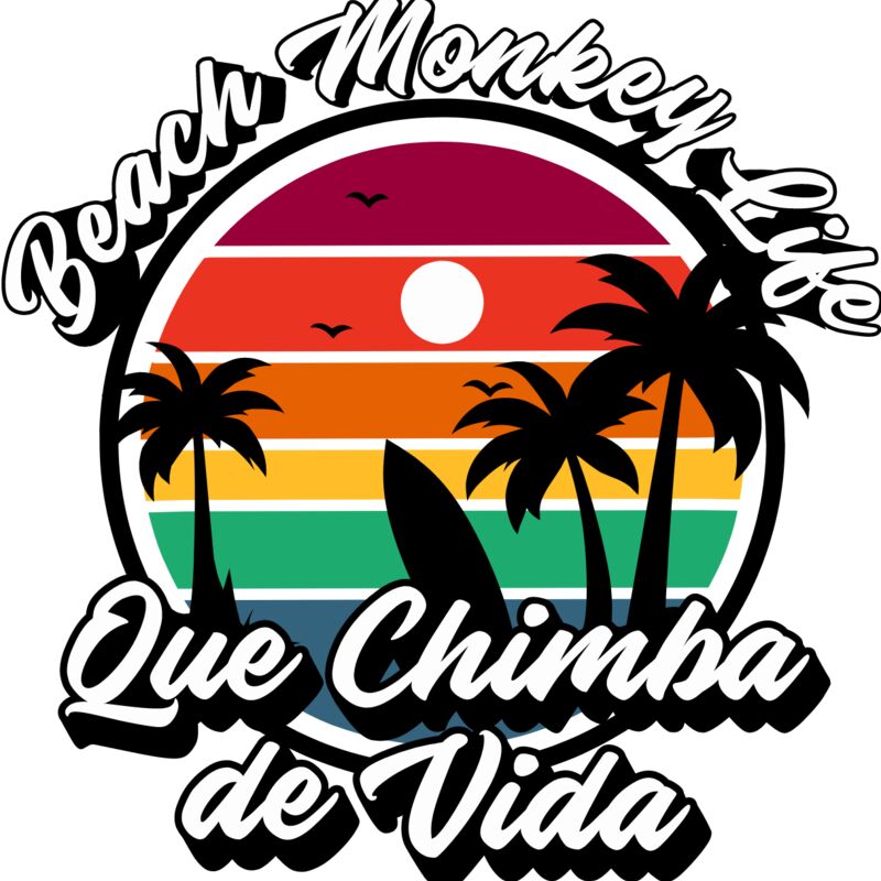 Beach Monkey Life Sunset Que Chimba de Vida Logo  Thumbnail