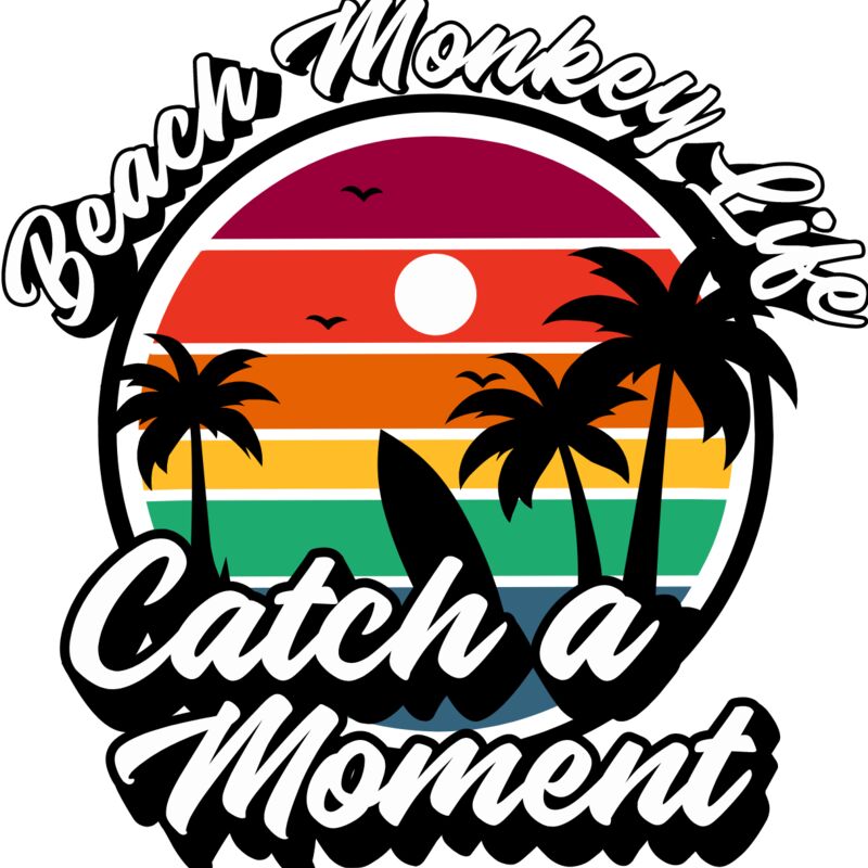 Beach Monkey Life Sunset Catch a Moment Logo Thumbnail