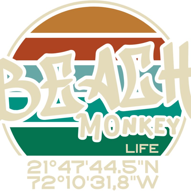 BEACH MONKEY LIFE BEACH PARADISE LOCATION LOGO Thumbnail