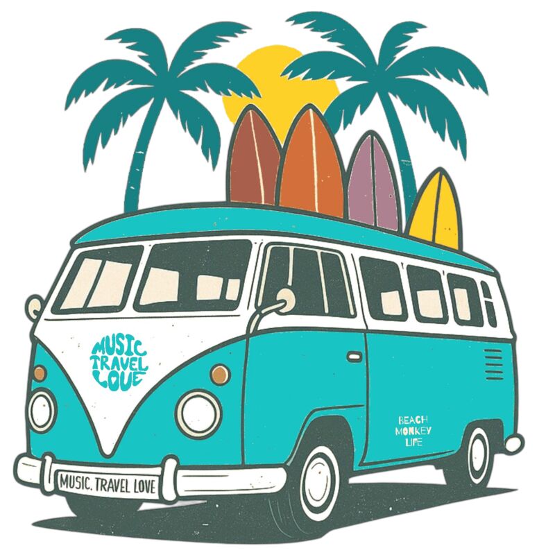 BEACH MONKEY LIFE MUSIC TRAVEL LOVE VAN26 Thumbnail